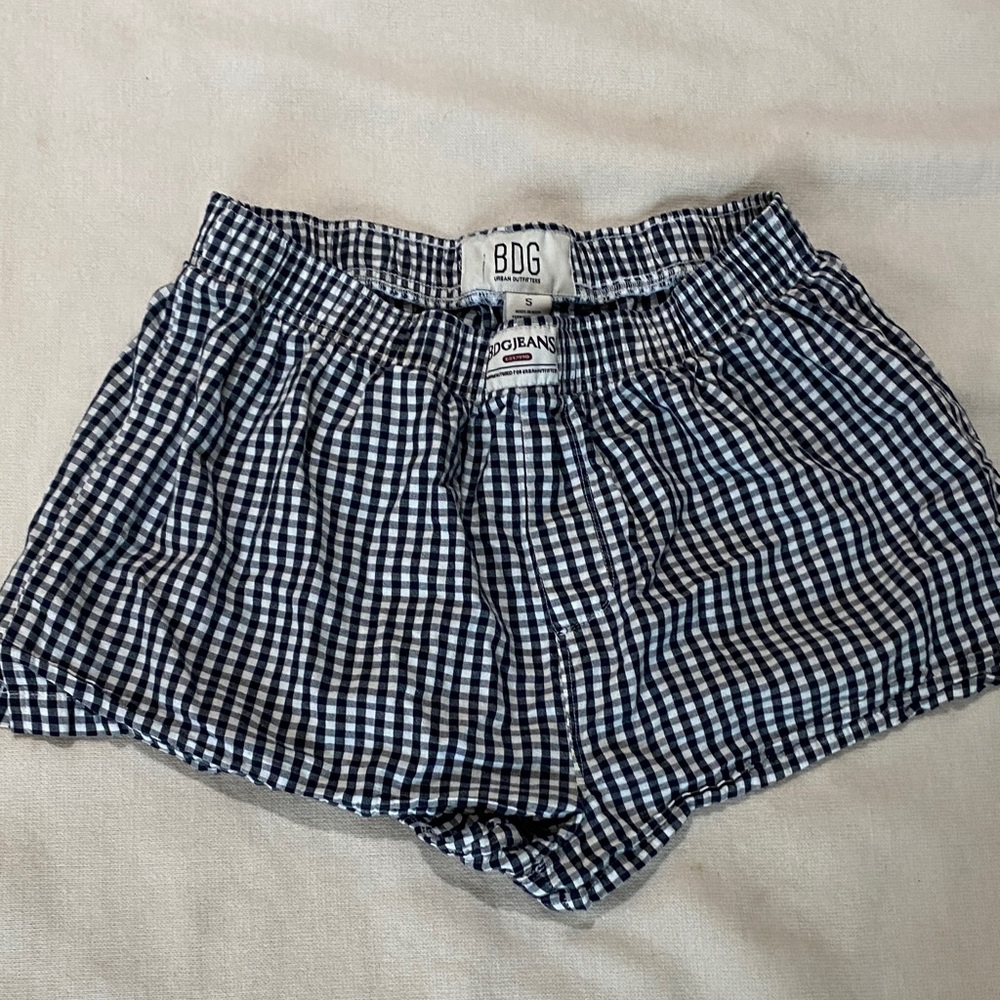 BDG Gingham Checkered High Waist Shorts